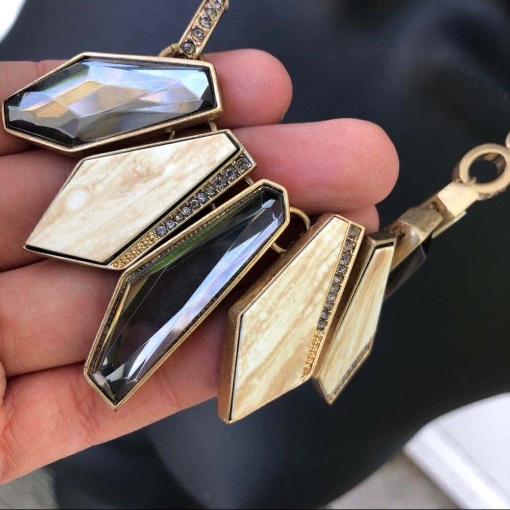 Kenneth Cole Geometric Rhinestone Statement Necklace - Picture 5 of 11